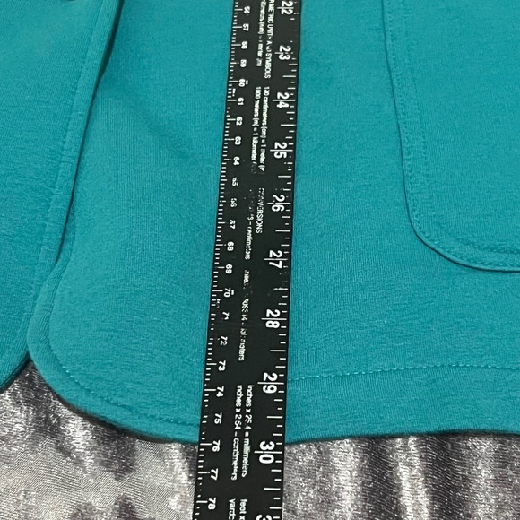 Isaac Mizrahi Live Teal Blue Blazer Jacket Women's 3X Button Front Pockets - Picture 6 of 6